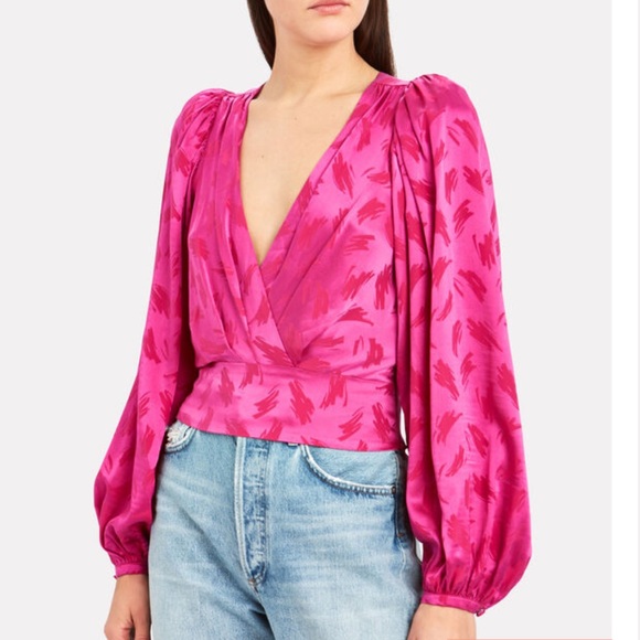 Ronny Kobo Collection Tops - NWT Ronny Kobo Eugenia Jacquard Top Silk Blend Pink Size Small